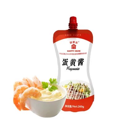 JOLION Manufacturer 260g Standing Pouch Sachet Squeeze Packaging Salad Dressing Eggs Dipping Halal Mayo Mayonnaise