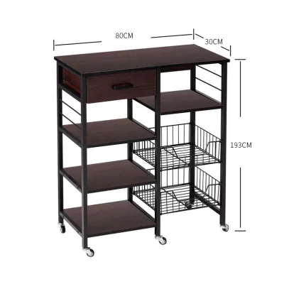Professional Manufacture Drawer Storage Drawer Movable 4 Layer Wood Multifunction Kitchen Carts Trolley