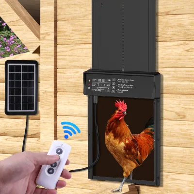 Wholesale Electronic Solar Powered Chicken Coop Door Automatic Open&Close Patent for Poultry Farming Cage Made of Durable Metal