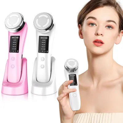 Female Facial Beauty Massage Machine for Facial Lifting Firming and a Facial Firming Treatment with Ionized Microcurrents