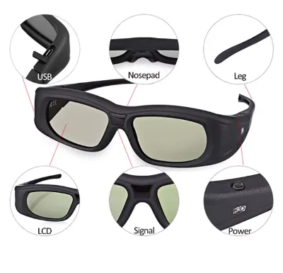 DLP Link Active Shutter 3D Glasses for DLP-Link 3D Projectors BT 3D Glasses for Bluetooth Projector 96-144 Hz