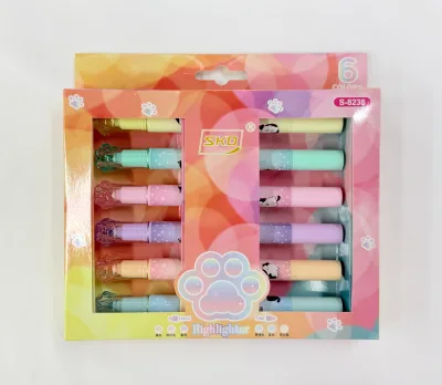 Fluorescent Cat Paw Highlighter for School and Office Use