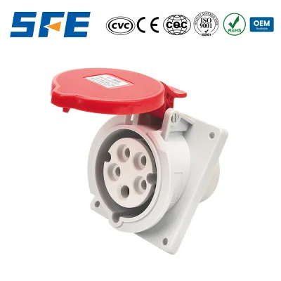 SFK-Third Generation SFK-1473 5 Pin 3P+N+E 400V 32A Red Industrial IP44 SOCKET CEE