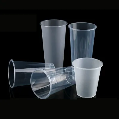 Logo Custom UV Printed Single Wall Party Bar Use Clear PET Plastic Cup with Lid for Wine Bottles Drinks Bubble Tea Juice