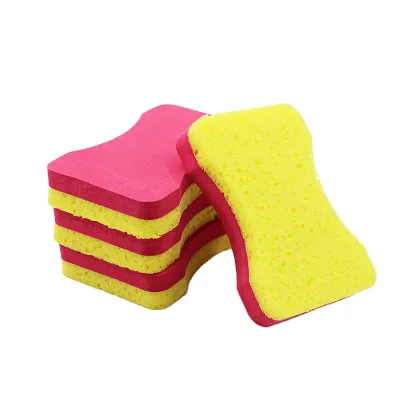 Two-face Red EVA-Based and Yellow Sponge-Based Car Detailing Waxing Sponge Applicator