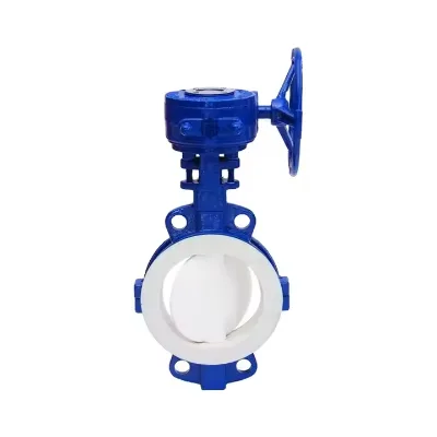 Hot Sales Fluorine Lined Worm Gear Wafer butterfly Valve D371F46 Manual butterfly Valve Nodular Cast Iron butterfly Valve