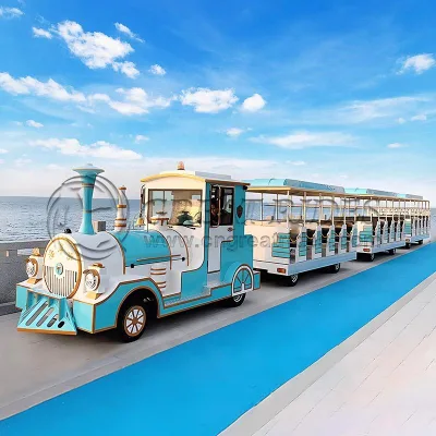 Outdoor Adults 42 Seats Sightseeing Simulated Steam Train Park Electric Trackless Train for Sale