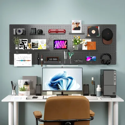 Office Furniture Gaming 40*80 Steel Pegboard Shelf Floor Display Rack for Arious Products Wall Peg Board Portable Hanging