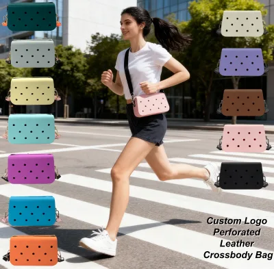 Custom Logo EVA Foam Crossbody Shoulder Bag Multi-color Perforated Mini Messenger Bag Unisex for Travel Subway Urban Commuting
