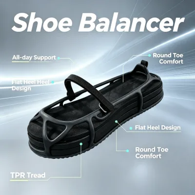 Universal Shoe Balancer Flat EVA Cushion Adjustable Strap for Rehabilitation Gait Adjustment Leg Height Equalizer Shoe Balancer