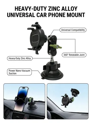 Meida Zinc Alloy Car Phone Holder Universal 360 Degree Rotation Nano Vacuum Suction Cup Wholesale Factory Manufacturer Bulk