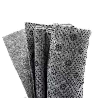 Grey Microfiber Fabric 100% Polyester Plain Warp Knit Nonwoven Decorative Rug Modern Floor Mat