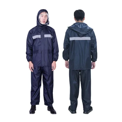 Hot Sale Adult Raincoat Reflective Outdoor Rain Suit, Fashionable Cycling Labor Rainwear, Jacket Pants Set for Wholesale