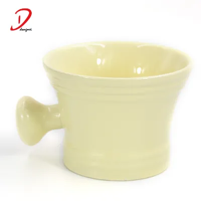 Mens Classical Design Shaving Set Badger Hair Shaving Brush with Mild Yellow Color Shaving Bowl