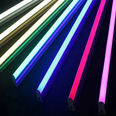 T8 Glass T5 Tube Red Blue Green Powder Purple Light Warm Yellow Golden Fluorescent LED Tube KTV