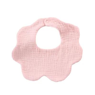 Organic Cotton Absorbent Baby Bandana Drool Bibs Flower Shape Muslin Bibs Teething and Drooling Baby Cotton Bib