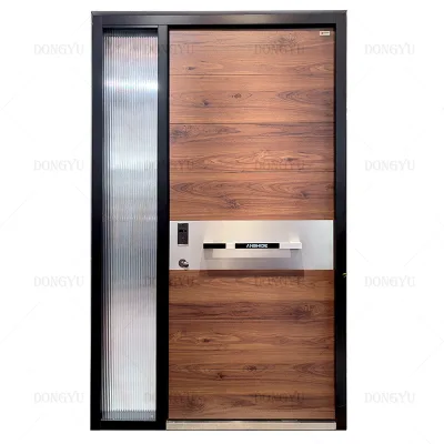 Guyana Hot Sale Main Door Intelligent Entrance Single Metal Cast Aluminium Doors Modern Security Steel Door Exterior