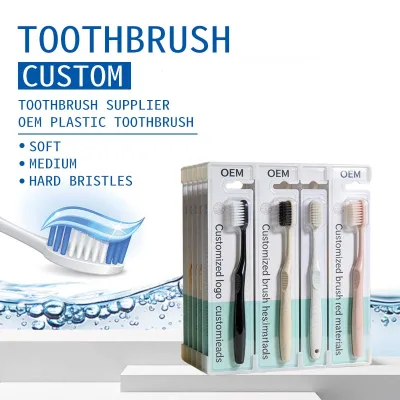 Oem Adult Manual Soft Nylon Silicone Bristles Toothbrushes for Deep Cleaning of Home & Hotel Use
