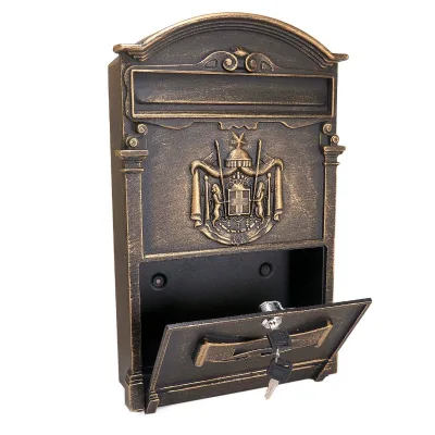 OEM ODM Bulk Wholesale Lockable Retro Embossed Metal Letterbox Vintage European Wall Mount Mailbox