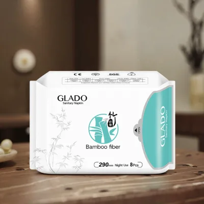 Ultra-Thin Biodegradable Bamboo Fiber Disposable Feminine Hygiene Super Absorbent Super Breathable Sanitary Napkin for Women