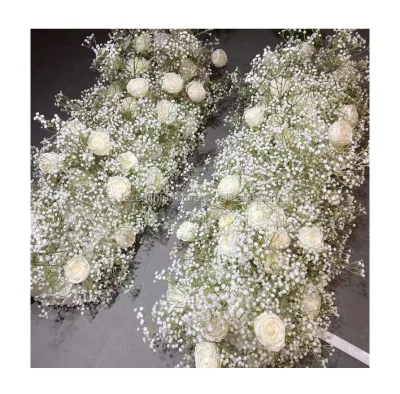 Wedding Flower Arrangement Table Centerpiece Garland Decor Baby Breath Floral Aisle Row Flower Runners