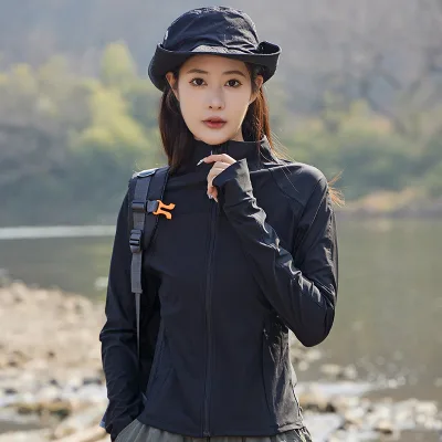 Women's Summer Sports Jacket Quick-Drying Breathable UPF50 Sun-Protection Moisture-Wicking Nylon/Cashmere Rash Guard