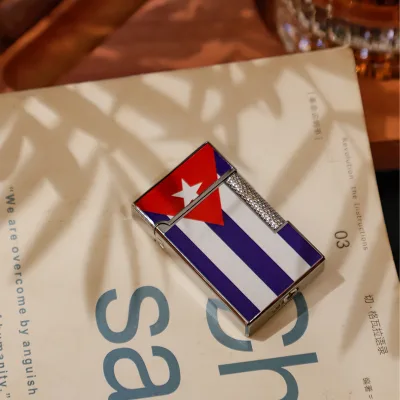 Latest in Luxury Lighters with Cuba Flag Soft Flame Pipe and Cigarette Metal Jet Lighter