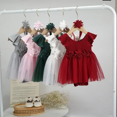 Summer New Children's Casual Clothing Set Baby Girl Dress Small Flying Sleeves Eco-friendly Hot Selling Wholesale