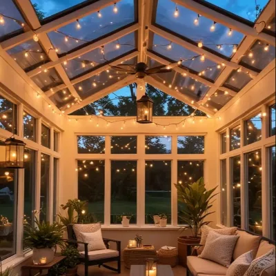 Sunroom with Skylight Functionality and Comfort Light Transmission Balancing Energy Conservation and Environmental Protection