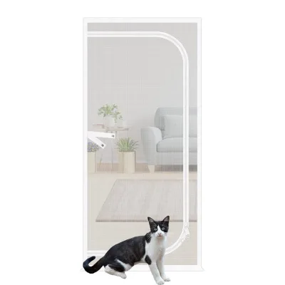 High Quality Reinforced Thickened Cat Resistant Mesh Screen Bedroom Cat Screen Door With Zipper Closure