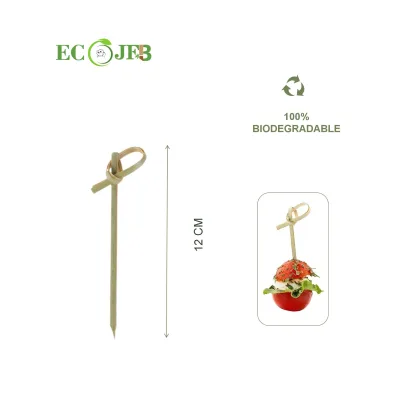 4.7inch Knotted Bamboo Party Pick Green Skewers