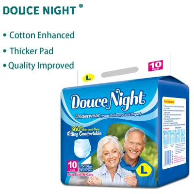 Douce Night Brand Adult Disposable Diaper Free Pants Thickened 3D Leak Prevention XL 10-Piece Pack
