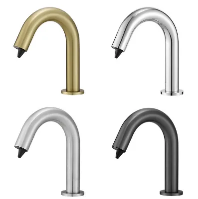 Deck Mounted Automatic Sensor-Free Touchless Foaming Soap Dispenser for Bathroom Sink Brushed Gold Metal Material