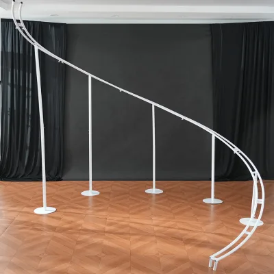 Flower Backdrop S-shaped Surround Designed Arch Iron Stand with Artificial Flower Support Customized