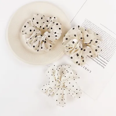 Wholesale Spotted Dot Organza Elastic Hair Band for Women Fashion Hair Scrunchies