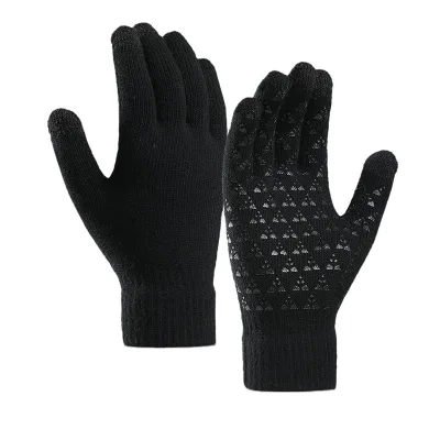 Custom Logo Plain Winter Gloves for Men Thick Fabric Breathable for Screen Compatible Warm Anti-Slip Casual Wear