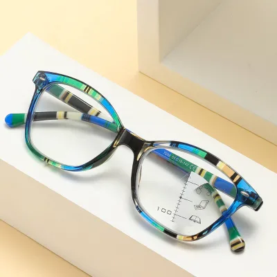 Wholesale New Ultra-Light Printed Blue Light Blocking Presbyopic Bifocal High-Definition Intelligent Zoom Reading Glasses