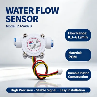 Liquid Flow Sensor ZJ-S402B Coffee/Tea/Juice Vending Machine OEM 1/4 Plastic POM Turbine Flowmeter Water Counter 0.3-6L/min