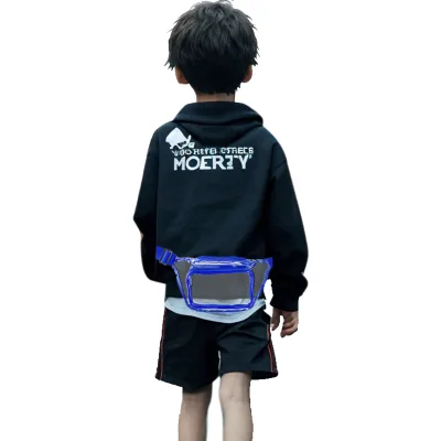 2024 Classical PVC Waterproof Zipper Lock Convenient Transparent Outdoor Belt Fanny Child Waist Bag