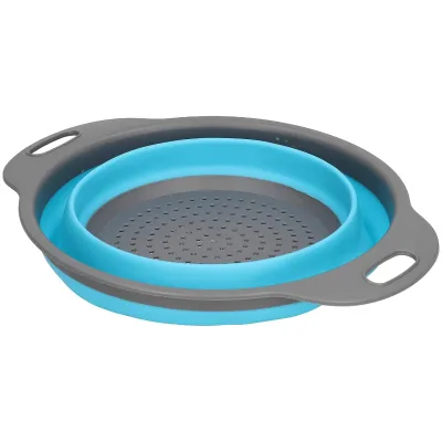 Collapsible Colander Set Round Space-Saving Kitchen Strainer with Stainless Steel Dishwasher Safe Eco-Friendly