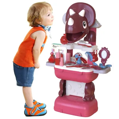 36pcs Jewelry Red Dinosaur Toy Set Plastic Kids Playhouse Fashion Toy Set Hot Selling Girl Toy 2024