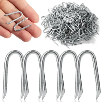 Galvanized Fence Staple Nails Heavy Duty U Type Wire Fencing Nails for Construction Fencing Hardware Supplies