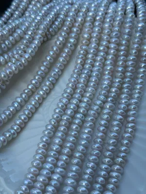 Wholesale Natural AAA/AAAAA Grade High Luster 8-9mm Button Pearl Slight Flaw DIY Semi-Finished Necklace for Jewelry Making