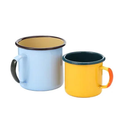 Cheap Small White Enamel Mug Custom Logo Camping Coffee Tea Custom Enamel Mug