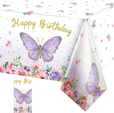 Oilproof Disposable Table Cover Colorful Disposable Tablecloth for Birthday Party Picnic