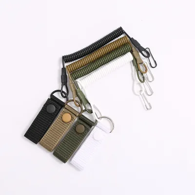 Universal Outdoor Multi-functional Tactical Belt Anti-loss Waist Chain Spring Elastic Key Chain