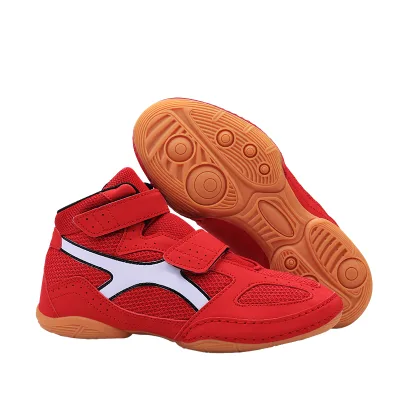 Men's Women's High-Performance Boxing Wrestling Fighting Shoes Strong Grip Squat Leather Breathable Rubber Training Shoes Summer