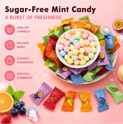 12-Flavor Mixed Fruit Mint Lozenges Sugar-Free Vitamin C & Throat Soothing Bag Multi-Colored