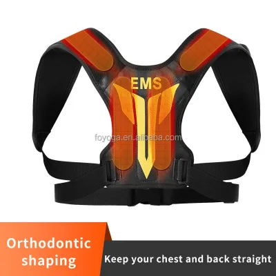 Smart EMS Back Posture Corrector for Adults-Adjustable Humpback & Scoliosis Correction Massage Belt USB Rechargeable Battery