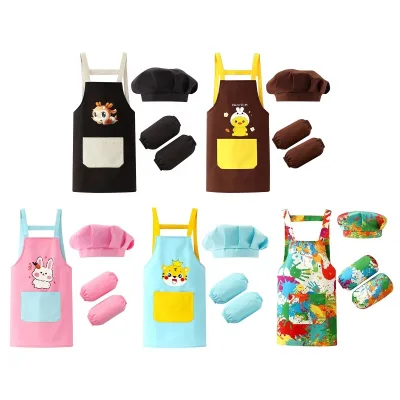 Kids Unisex Waterproof Cooking Baking Drawing Artist Costume Set For Chef Cosplay Costume Cooking Painting Diy Art Crafts